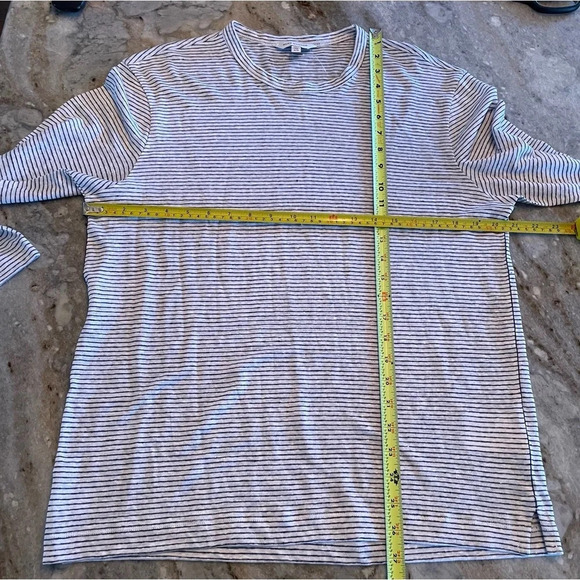 NWOT Club Monaco 100% Linen Knit Long Sleeve Tee Striped - Picture 8 of 11